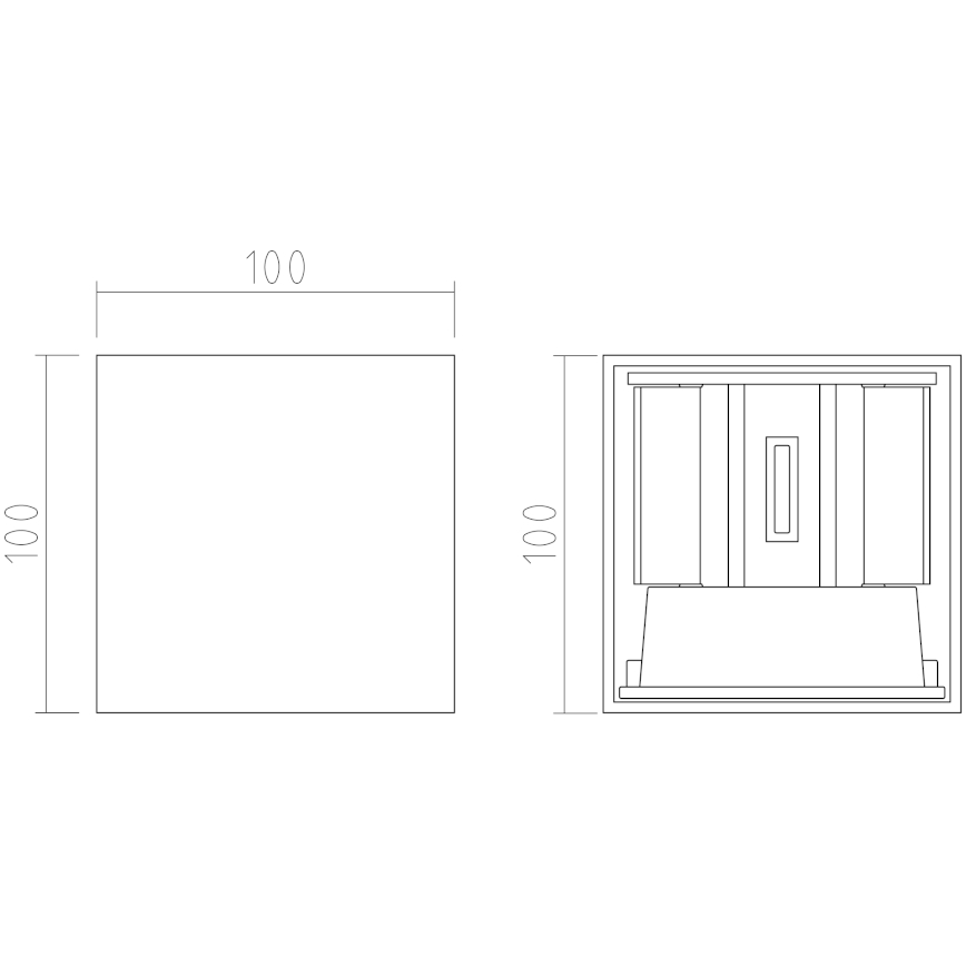 APLED - Udendørs LED væglampe CUBE 2xLED/3W/230V IP65