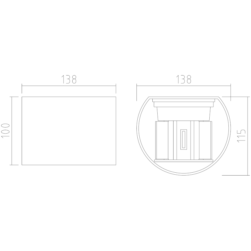 APLED - Udendørs LED væglampe OVAL 2xLED/3W/230V IP65