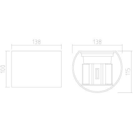 APLED - Udendørs LED væglampe OVAL 2xLED/3W/230V IP65