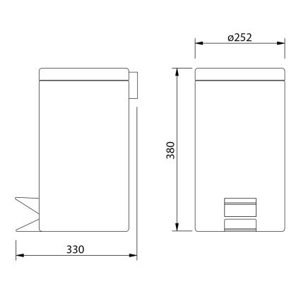 Aqualine - Affaldsspand SIMPLE LINE 12 l poleret rustfri