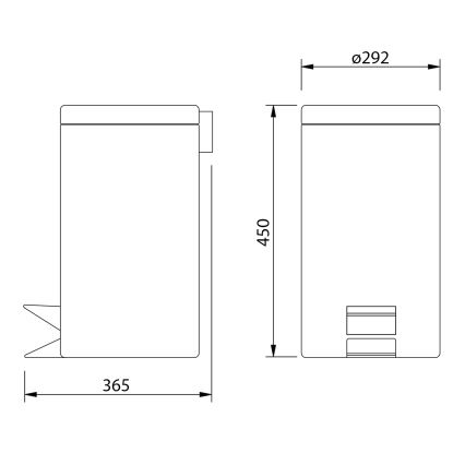 Aqualine - Affaldsspand SIMPLE LINE 20 l poleret rustfri