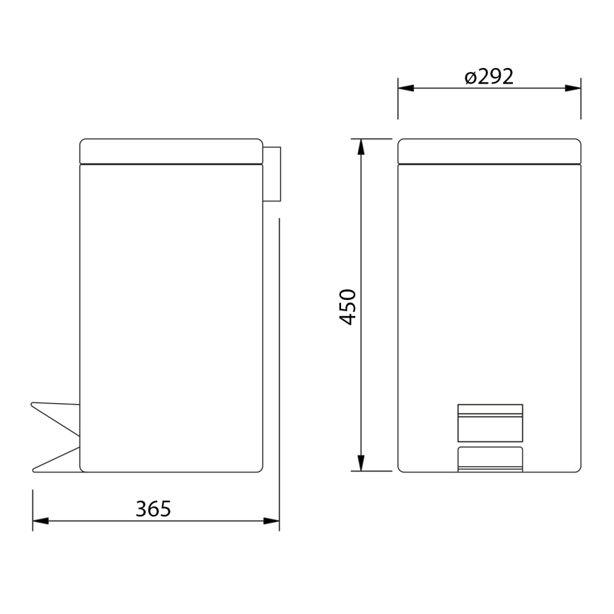 Aqualine - Affaldsspand SIMPLE LINE 20 l poleret rustfri