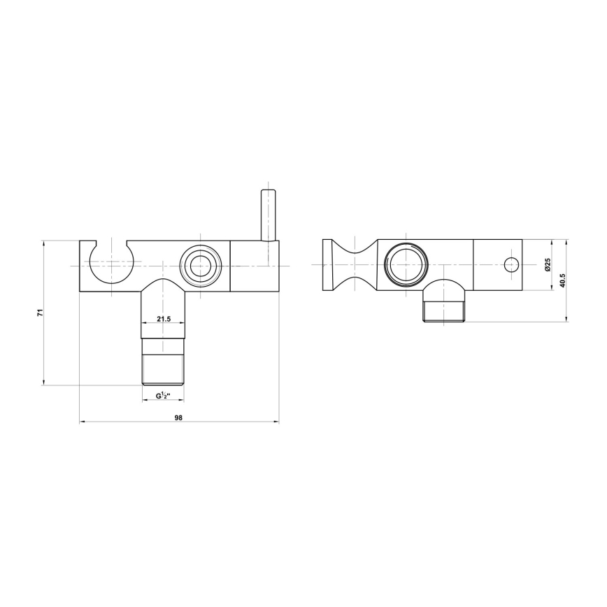 Aqualine - Bidethane med shower skinnende krom