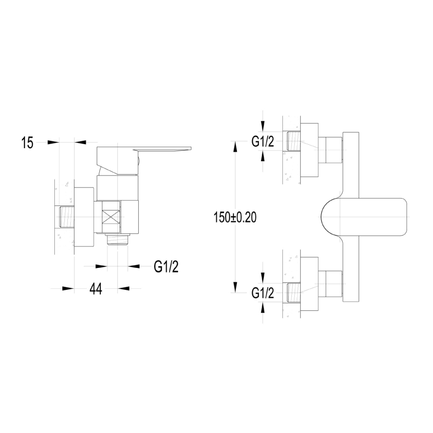 Aqualine - Brusearmatur DAPHNE i poleret krom