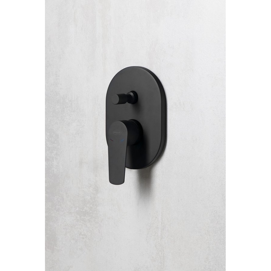 Aqualine - Brusehane for skjult installation LOTTA mat sort