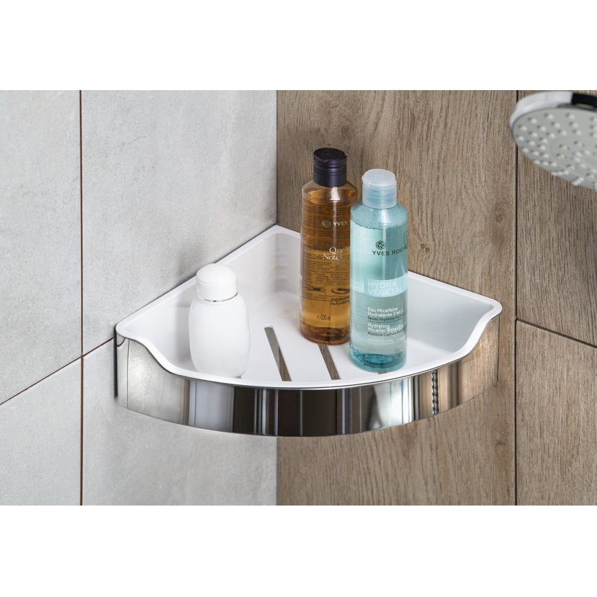 Aqualine - Brusehylde til hjørne SAMBA 21,8x30 cm skinnende krom