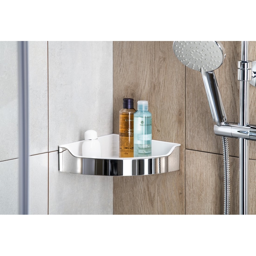 Aqualine - Brusehylde til hjørne SAMBA 21,8x30 cm skinnende krom