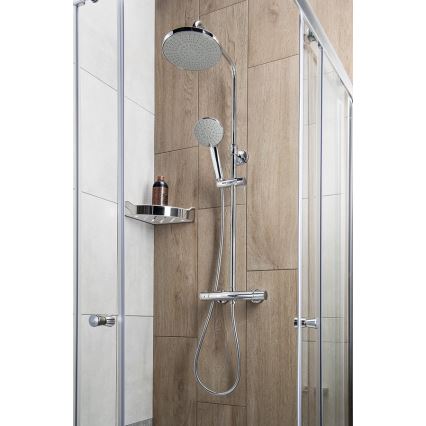 Aqualine - Brusesæt m. termostathane LIGA skinnende krom