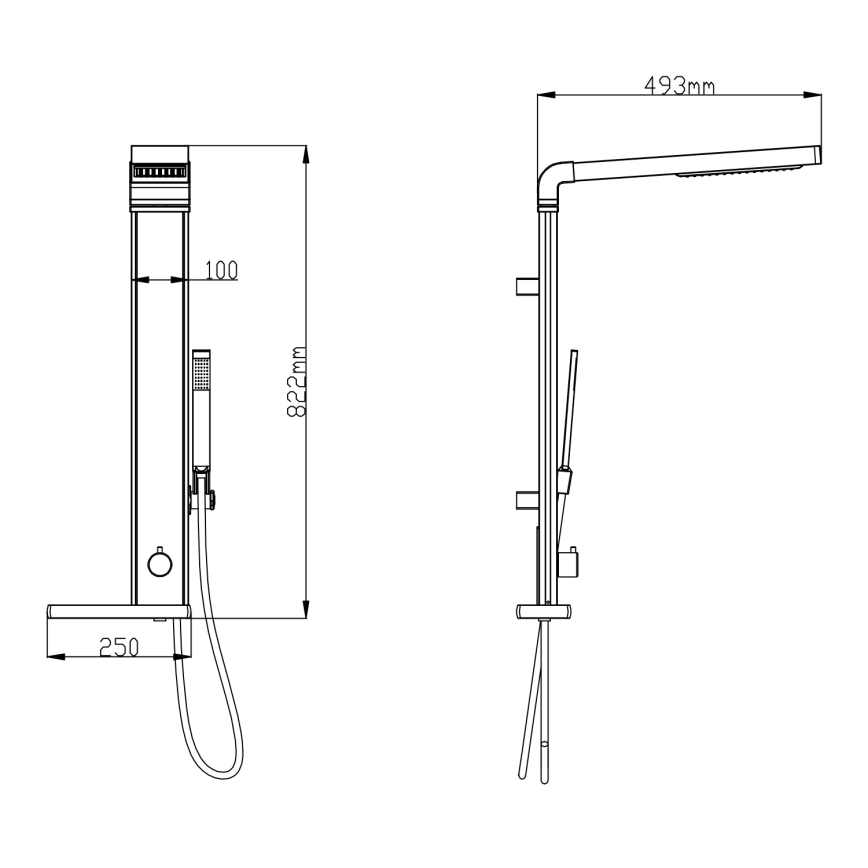 Aqualine - Brusesæt ROME, blank krom
