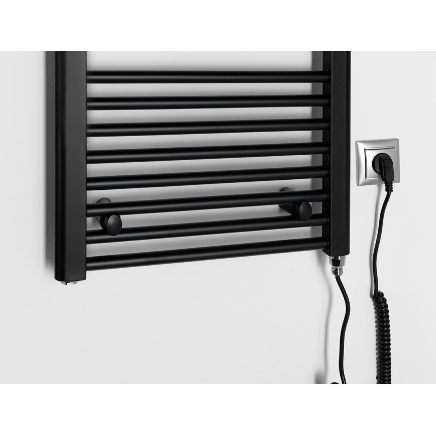 Aqualine - Elektrisk badeværelsesradiator DIRECT-E 300W/230V 96 cm mat sort lige