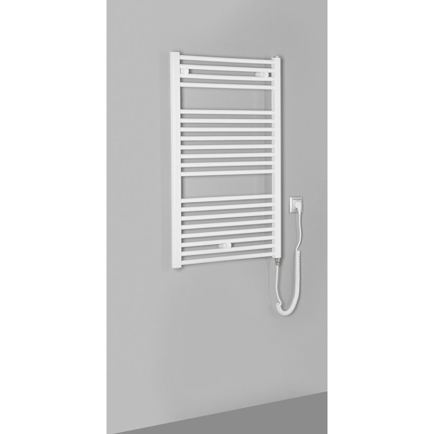 Aqualine - Elektrisk badeværelsesradiator DIRECT-E 400W/230V 96 cm hvid lige