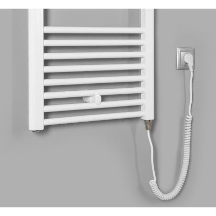 Aqualine - Elektrisk badeværelsesradiator DIRECT-E 400W/230V 96 cm hvid lige