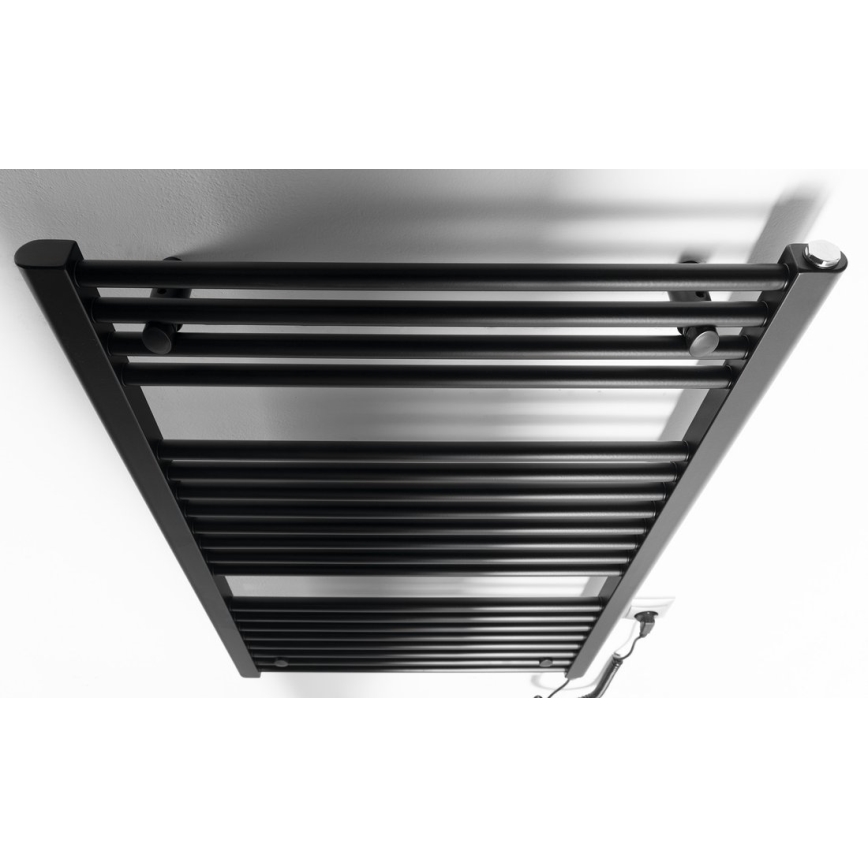 Aqualine - Elektrisk badeværelsesradiator DIRECT-E 400W/230V 96 cm mat sort lige