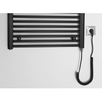 Aqualine - Elektrisk badeværelsesradiator DIRECT-E 400W/230V 96 cm mat sort lige