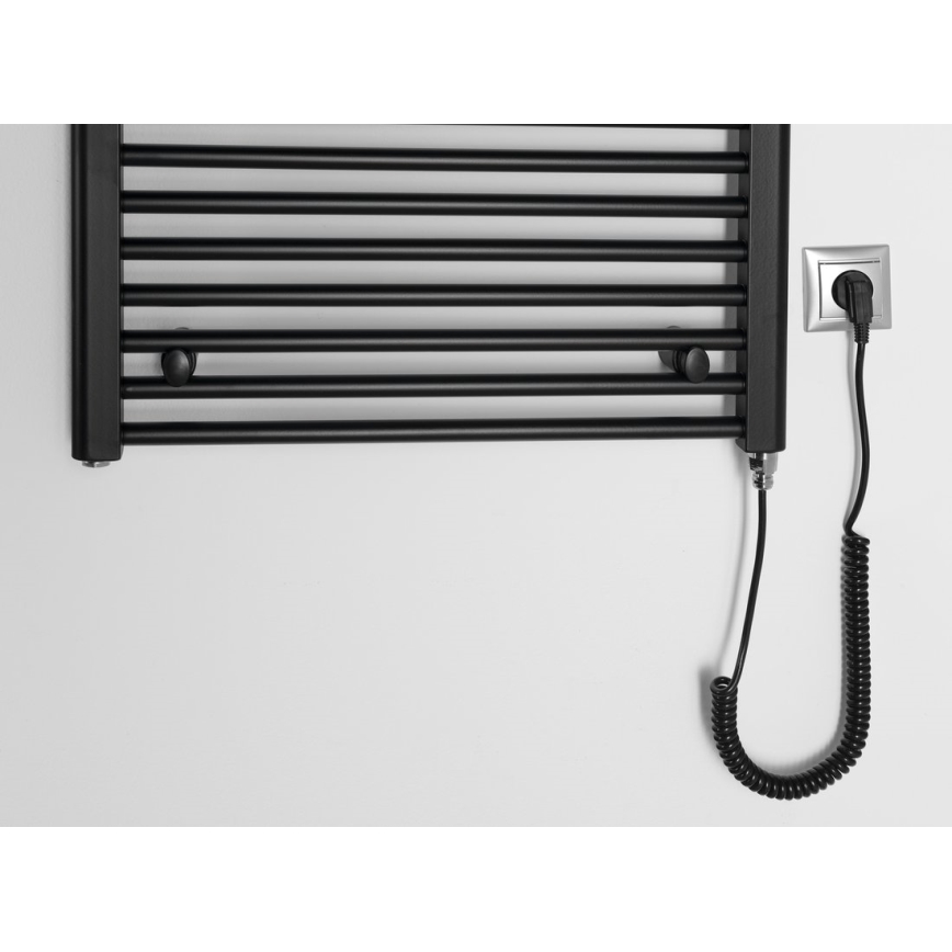 Aqualine - Elektrisk badeværelsesradiator DIRECT-E 400W/230V 96 cm mat sort lige