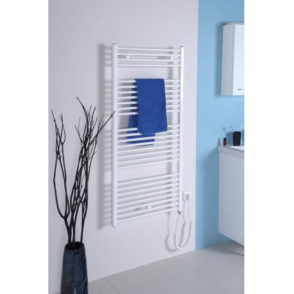 Aqualine - Elektrisk badeværelsesradiator DIRECT-E 600W/230V 132 cm hvid lige