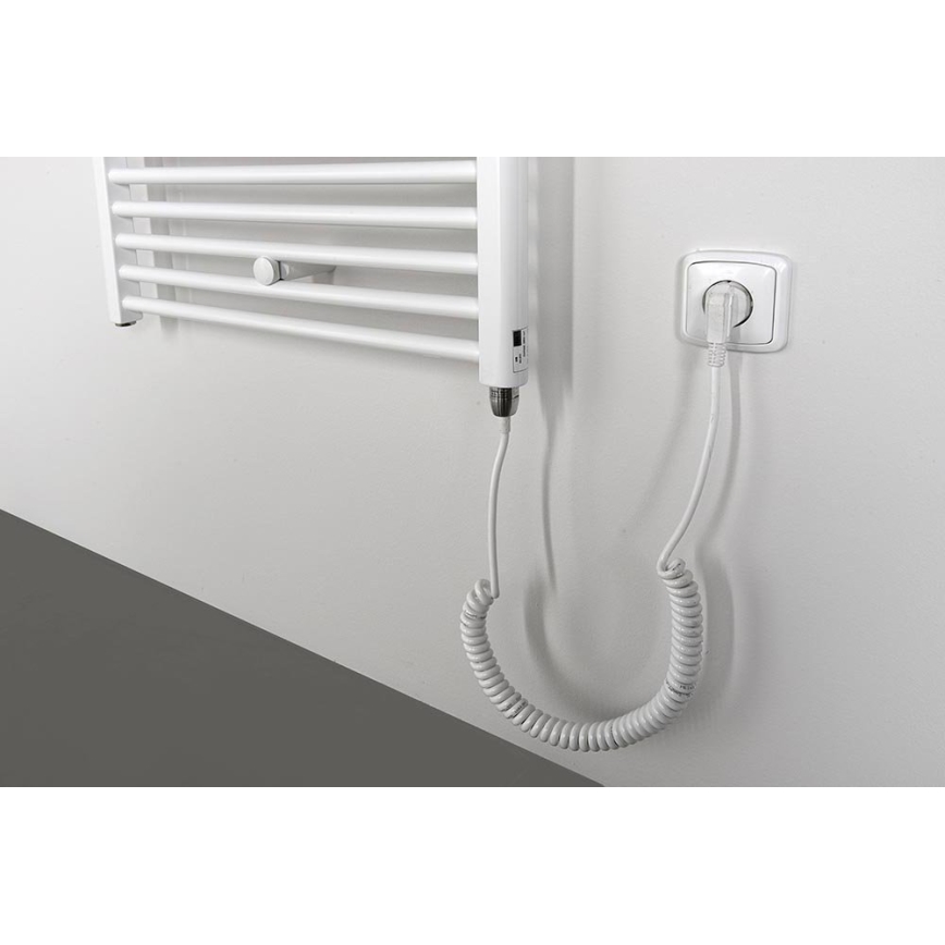Aqualine - Elektrisk badeværelsesradiator DIRECT-E 600W/230V 132 cm hvid lige
