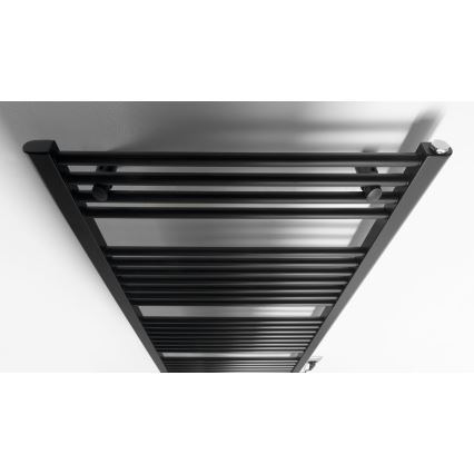 Aqualine - Elektrisk badeværelsesradiator DIRECT-E 600W/230V 132 cm mat sort lige