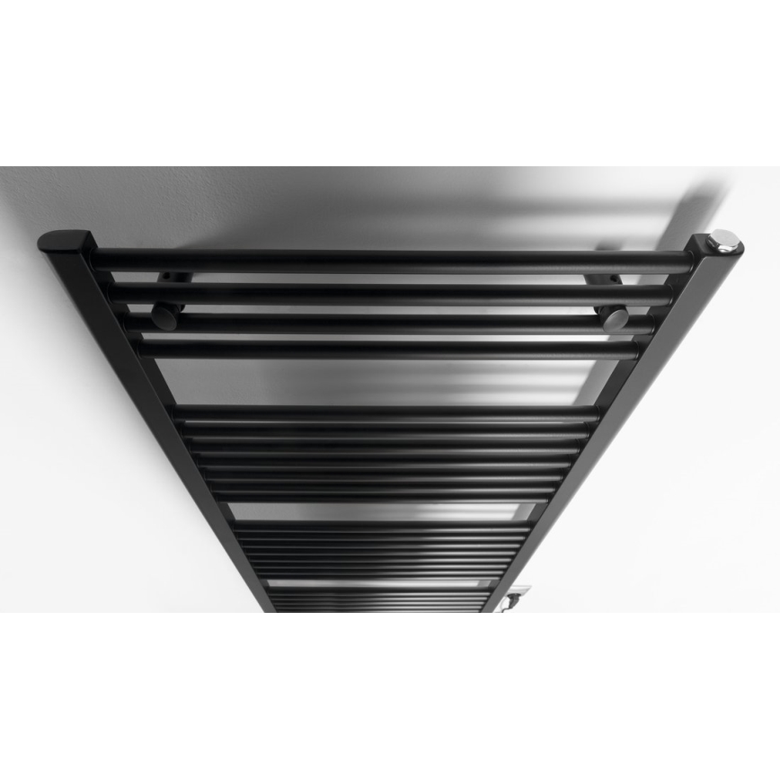 Aqualine - Elektrisk badeværelsesradiator DIRECT-E 600W/230V 132 cm mat sort lige
