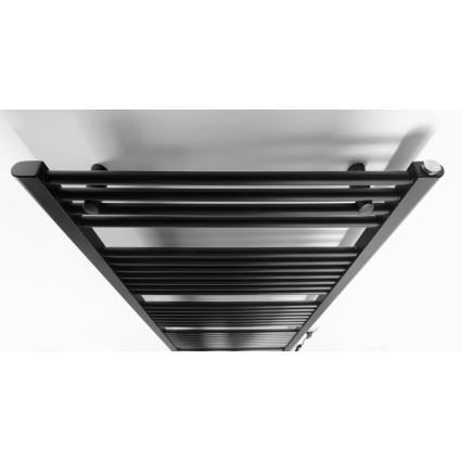Aqualine - Elektrisk badeværelsesradiator DIRECT-E 800W/230V 168 cm mat sort lige