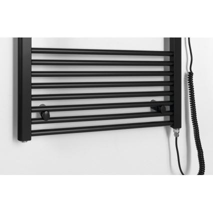 Aqualine - Elektrisk badeværelsesradiator DIRECT-E 800W/230V 168 cm mat sort lige