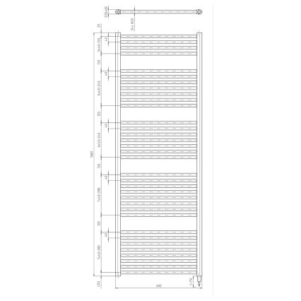 Aqualine - Elektrisk badeværelsesradiator DIRECT-E 800W/230V 168 cm mat sort lige