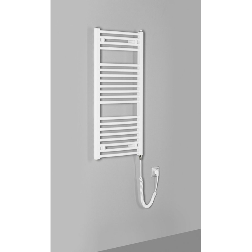 Aqualine - Elektrisk badeværelsesradiator ORBIT-E 300W/230V 96 cm hvid rund