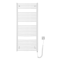 Aqualine - Elektrisk badeværelsesradiator ORBIT-E 600W 132x60 cm, hvid, rund
