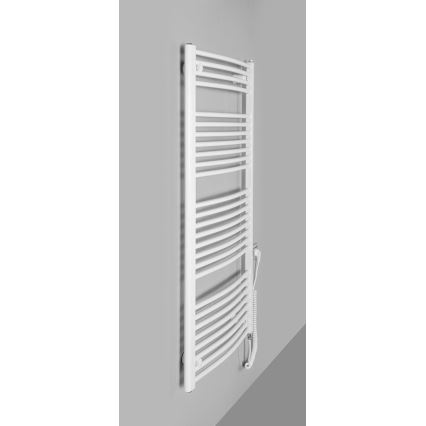Aqualine - Elektrisk badeværelsesradiator ORBIT-E 600W 132x60 cm, hvid, rund