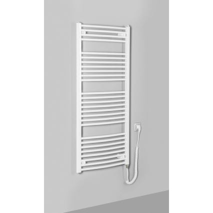 Aqualine - Elektrisk badeværelsesradiator ORBIT-E 600W/230V 132 cm hvid rund