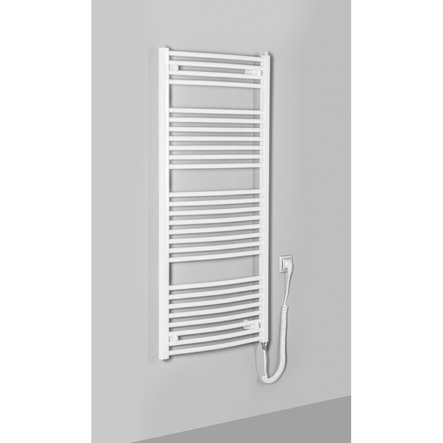 Aqualine - Elektrisk badeværelsesradiator ORBIT-E 600W/230V 132 cm hvid rund