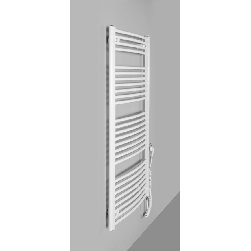 Aqualine - Elektrisk badeværelsesradiator ORBIT-E 600W/230V 132 cm hvid rund