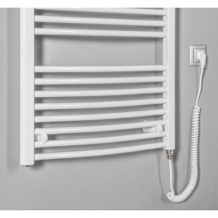 Aqualine - Elektrisk badeværelsesradiator ORBIT-E 600W/230V 132 cm hvid rund