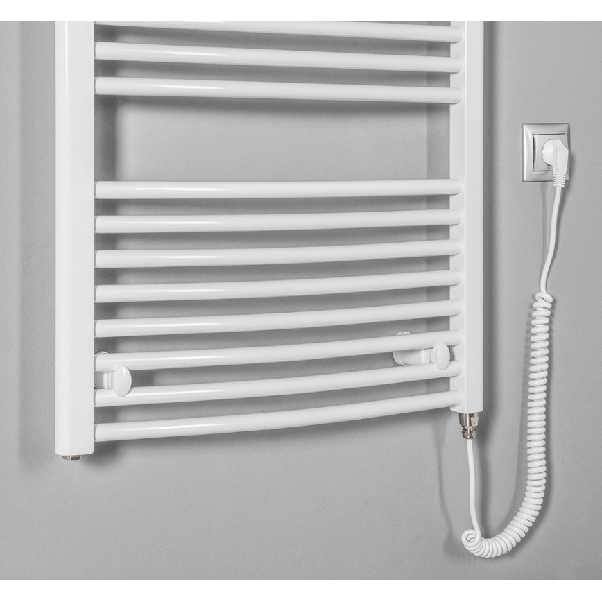 Aqualine - Elektrisk badeværelsesradiator ORBIT-E 600W/230V 132 cm hvid rund