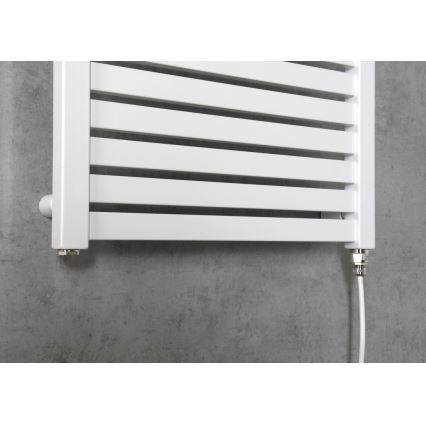Aqualine - Elektrisk badeværelsesradiator TONDI-E 300W/230V 97 cm hvid kantet