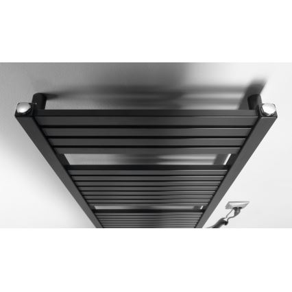 Aqualine - Elektrisk badeværelsesradiator TONDI-E 300W/230V 97 cm mat sort kantet