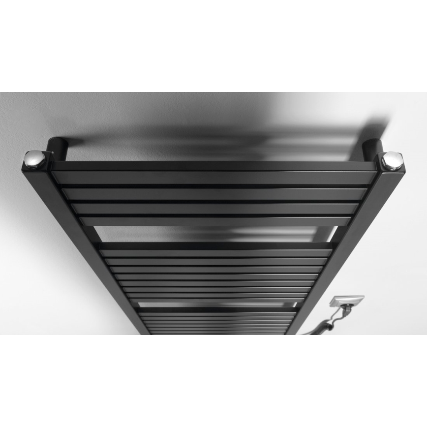 Aqualine - Elektrisk badeværelsesradiator TONDI-E 300W/230V 97 cm mat sort kantet