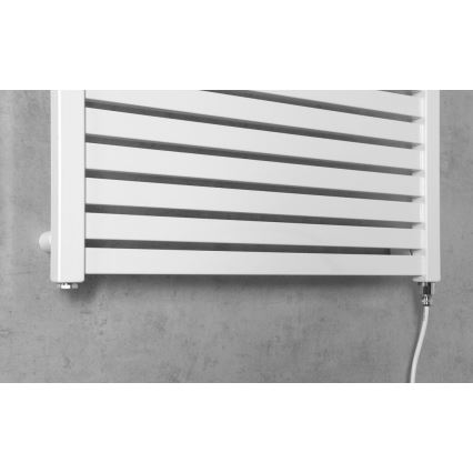 Aqualine - Elektrisk badeværelsesradiator TONDI-E 400W/230V 97 cm hvid kantet