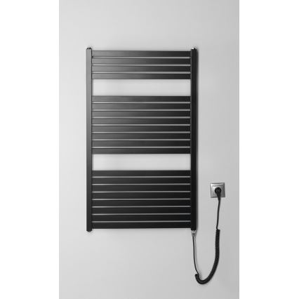 Aqualine - Elektrisk badeværelsesradiator TONDI-E 400W/230V 97 cm mat sort lige