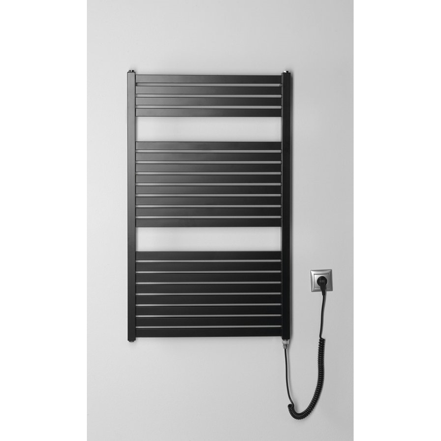 Aqualine - Elektrisk badeværelsesradiator TONDI-E 400W/230V 97 cm mat sort lige