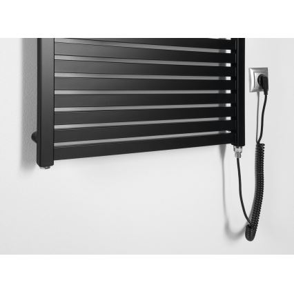 Aqualine - Elektrisk badeværelsesradiator TONDI-E 400W/230V 97 cm mat sort lige