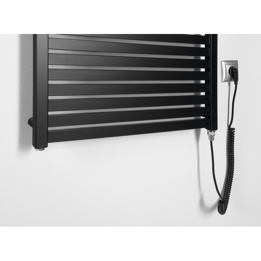 Aqualine - Elektrisk badeværelsesradiator TONDI-E 400W/230V 97 cm mat sort lige