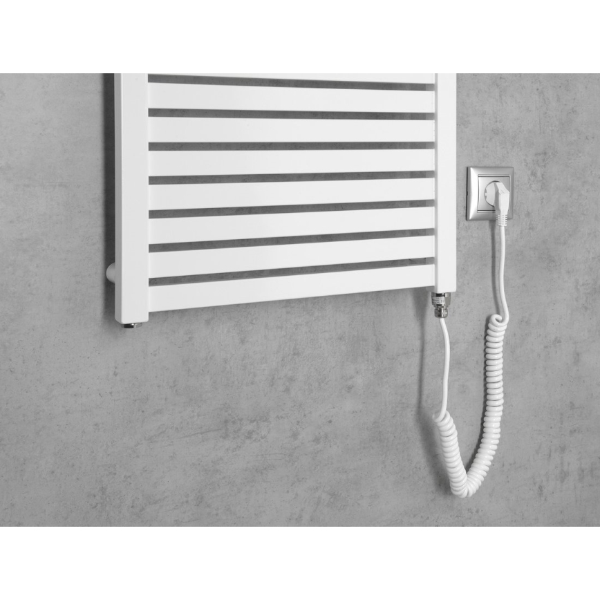Aqualine - Elektrisk badeværelsesradiator TONDI-E 500W 133x45 cm hvid