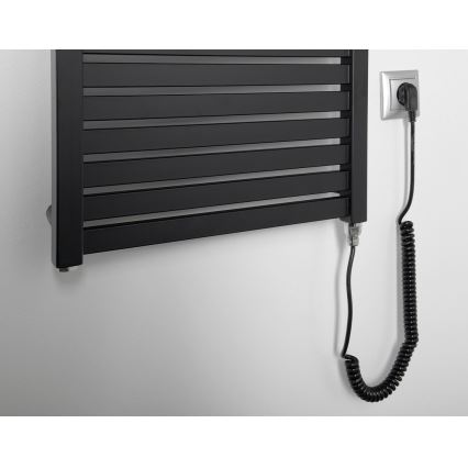 Aqualine - Elektrisk badeværelsesradiator TONDI-E 500W/230V 133 cm mat sort lige