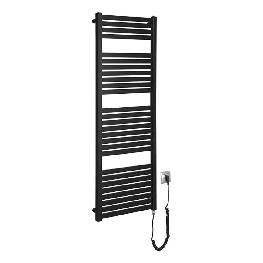 Aqualine - Elektrisk badeværelsesradiator TONDI-E 500W/230V 133 cm mat sort lige