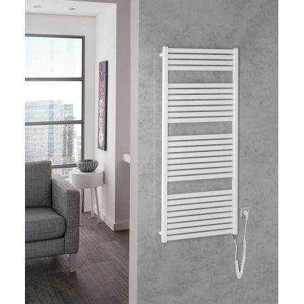 Aqualine - Elektrisk badeværelsesradiator TONDI-E 600W/230V 133 cm hvid lige