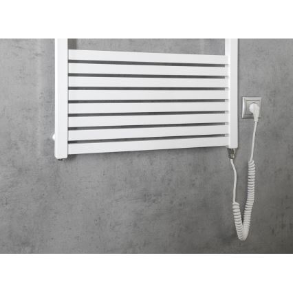 Aqualine - Elektrisk badeværelsesradiator TONDI-E 600W/230V 133 cm hvid lige