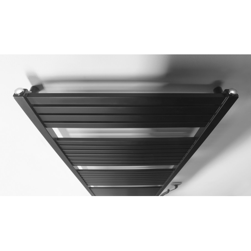 Aqualine - Elektrisk badeværelsesradiator TONDI-E 800W/230V 169 cm mat sort lige