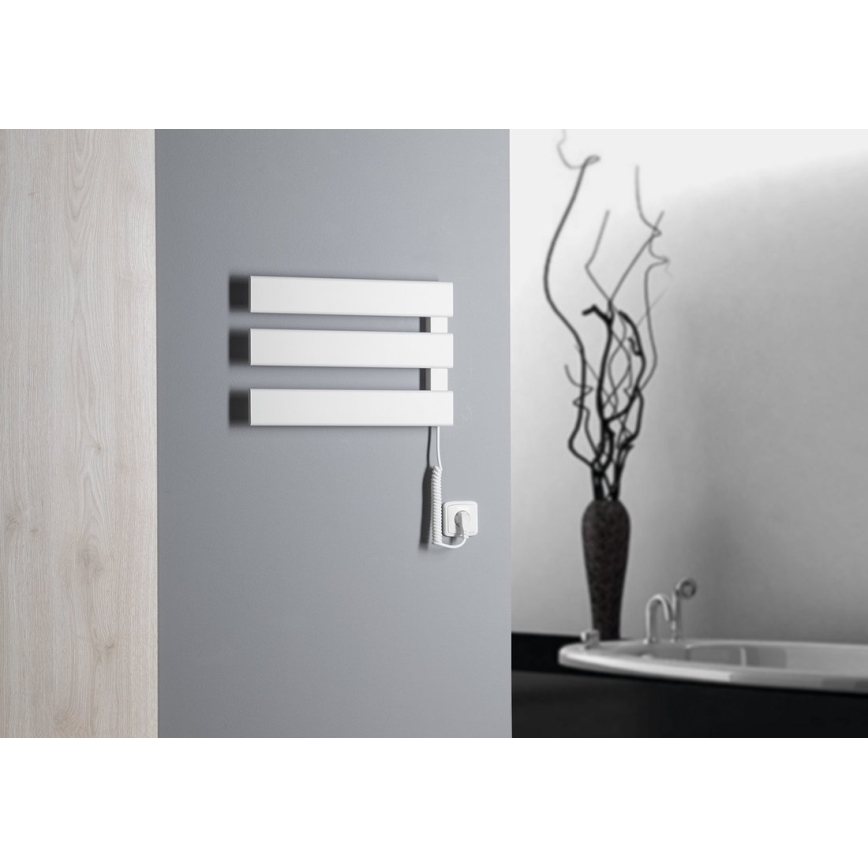 Aqualine - Elektrisk håndklædeholder ELVIS 50W/230V 34,2 cm hvid højre