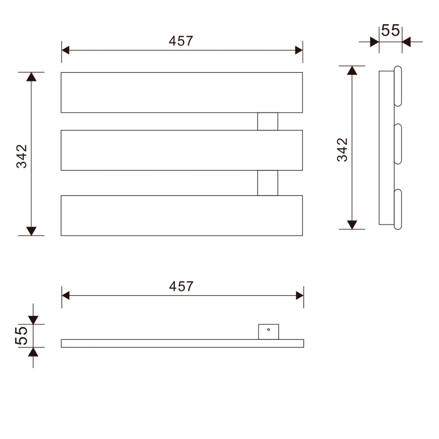 Aqualine - Elektrisk håndklædetørrer ELVIS 50W 46x34 cm hvid